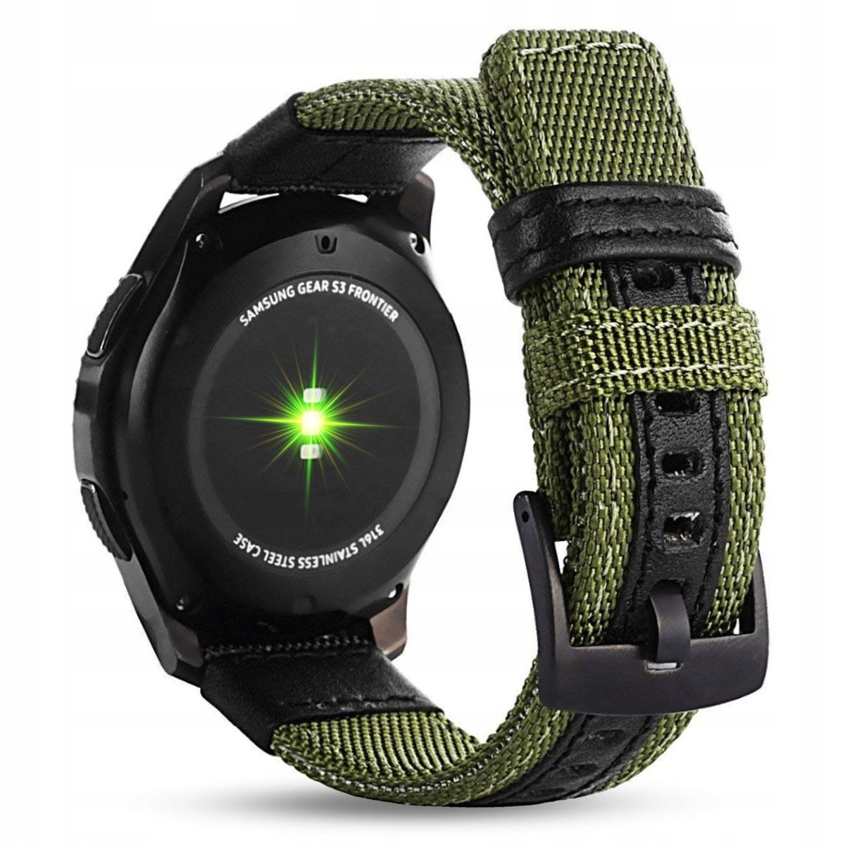 PASEK UNIWERSALNY NYLONOWY KHAKI DO ZEGARKA SMARTWATCHA 22mm - PREMIUM