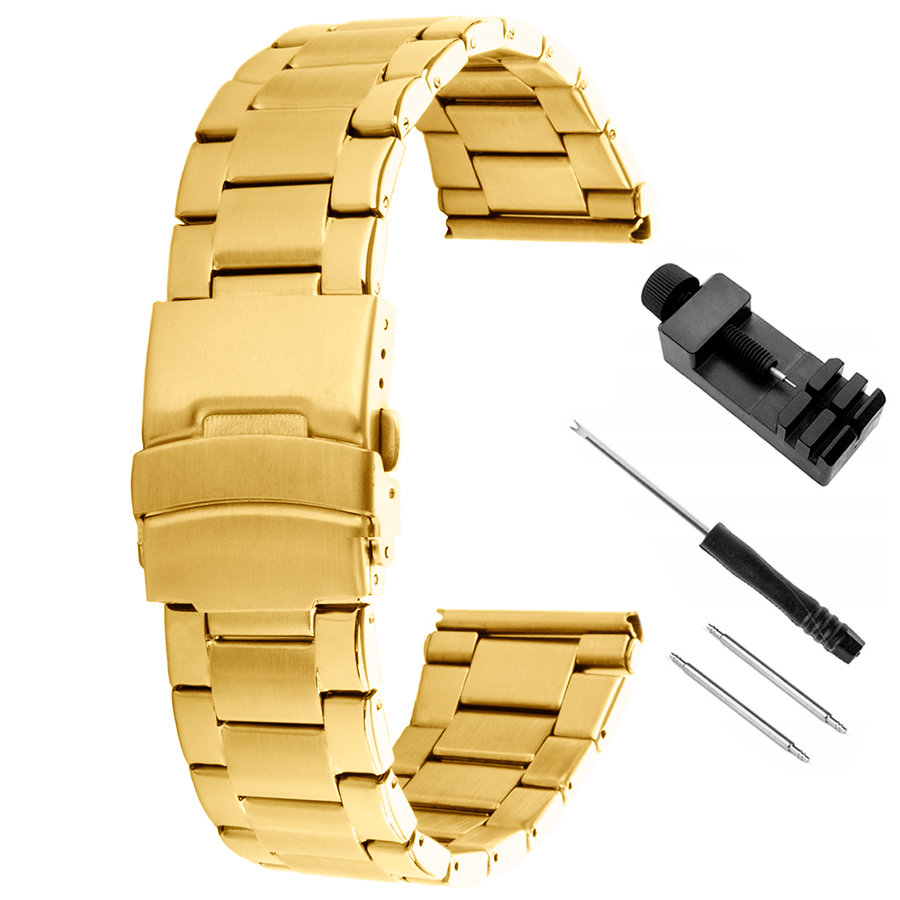 BRANSOLETA DO ZEGARKA SMARTWATCHA UNIWERSALNA 18mm ZŁOTA + TELESKOPY