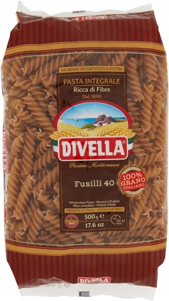 Makarony Pełnoziarnisty Fusilli 500g - Divella pełne ziarno włoski