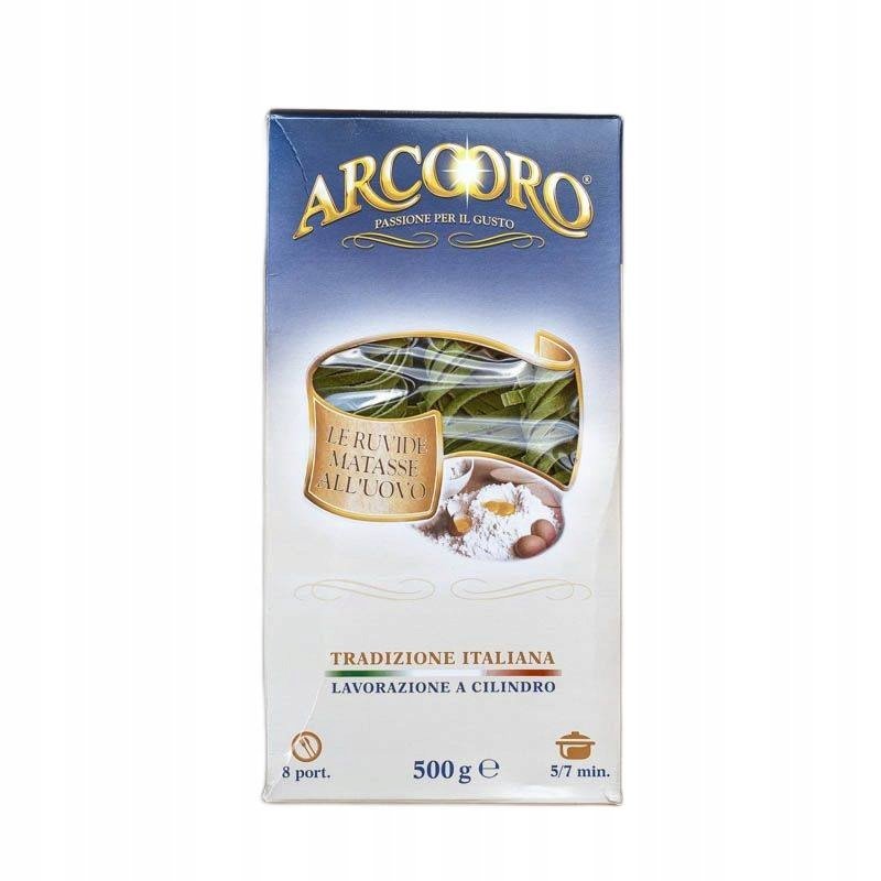Makaron jajeczny szpinakowy zielony Tagliatelle 500g - Arcooro włoski