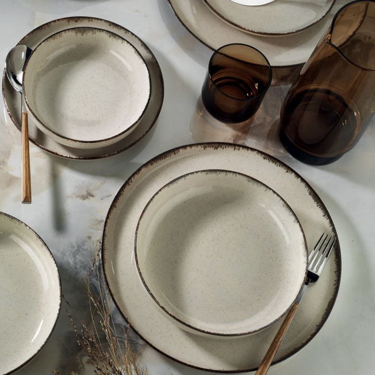 Asir 24-częściowy zestaw porcelany, jasnobrązowy