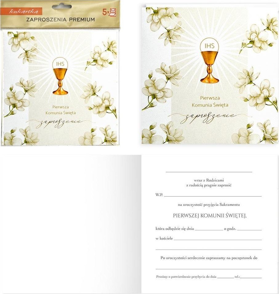 Zaproszenie Komunia 5szt