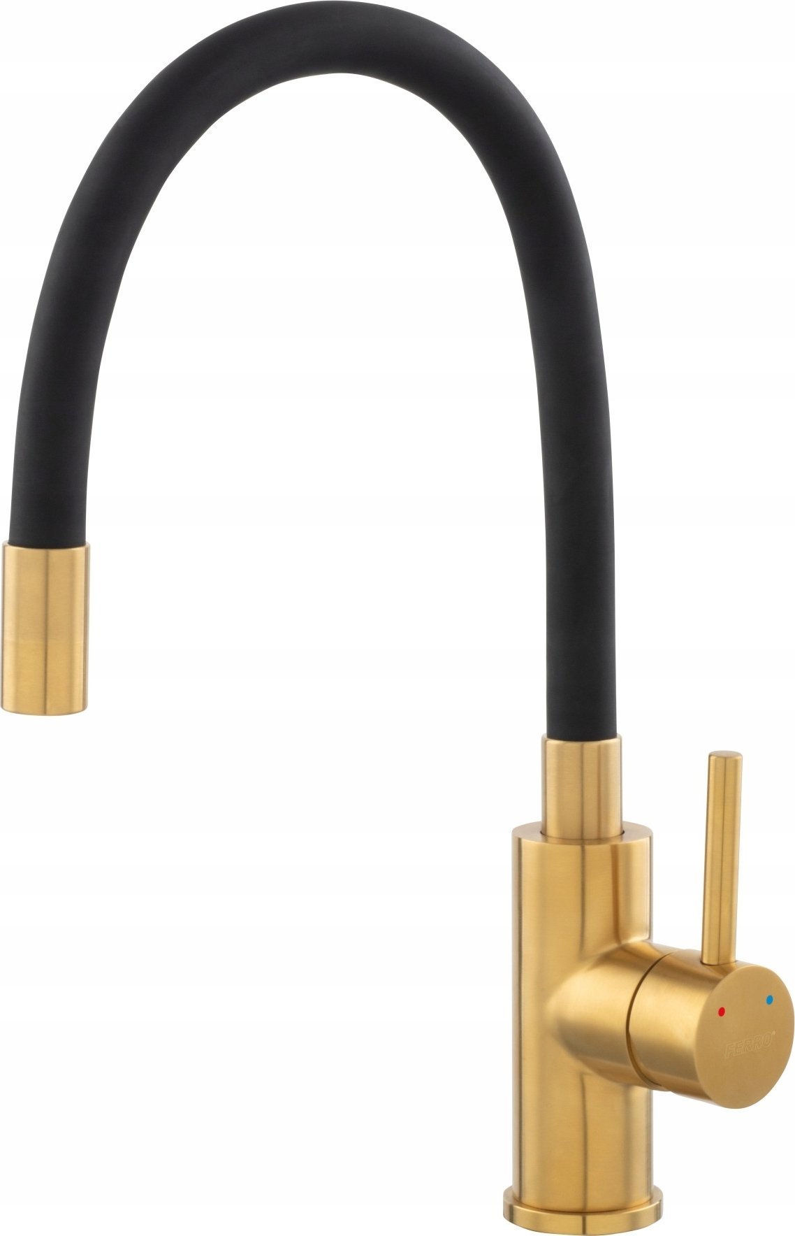 Bateria kuchenna Ferro BZA4BSSG / FERRO / ZUMBA / BAT.ZLEW. INOX-GOLD ELAST. CZARNA WYLEWKA /