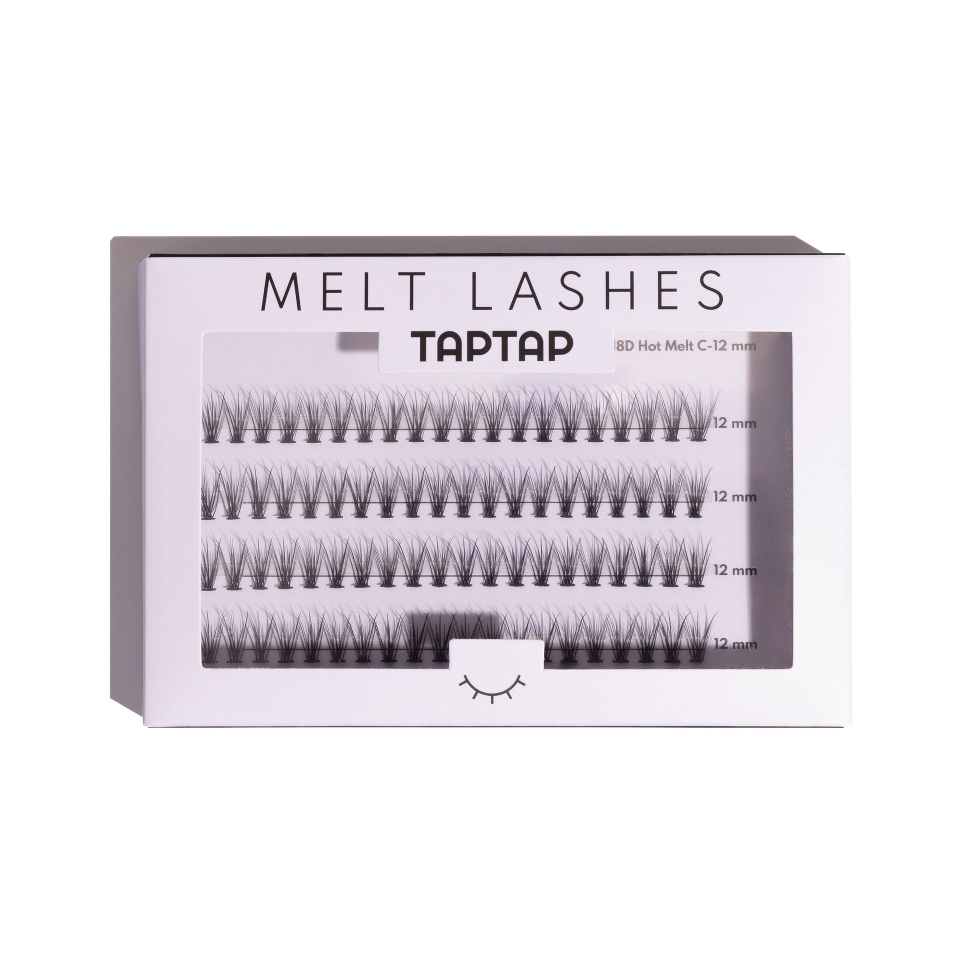 TAPTAP Kępki Rzęs 18D Hot Melt C-12mm 80 szt.