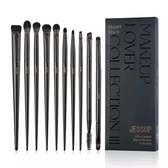 Jessup Makeup Lover Collection III Elegant Black Zestaw 10 Pędzli do Makijażu T337
