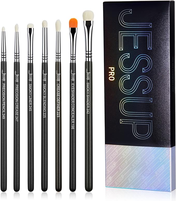 Jessup Pro Zestaw 7 Pędzli T334 Black/Silver