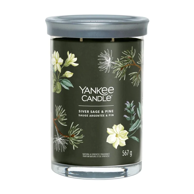 Yankee Candle Tumbler Świeca w Dużym Słoiku z Dwoma Knotami Silver Sage & Pine