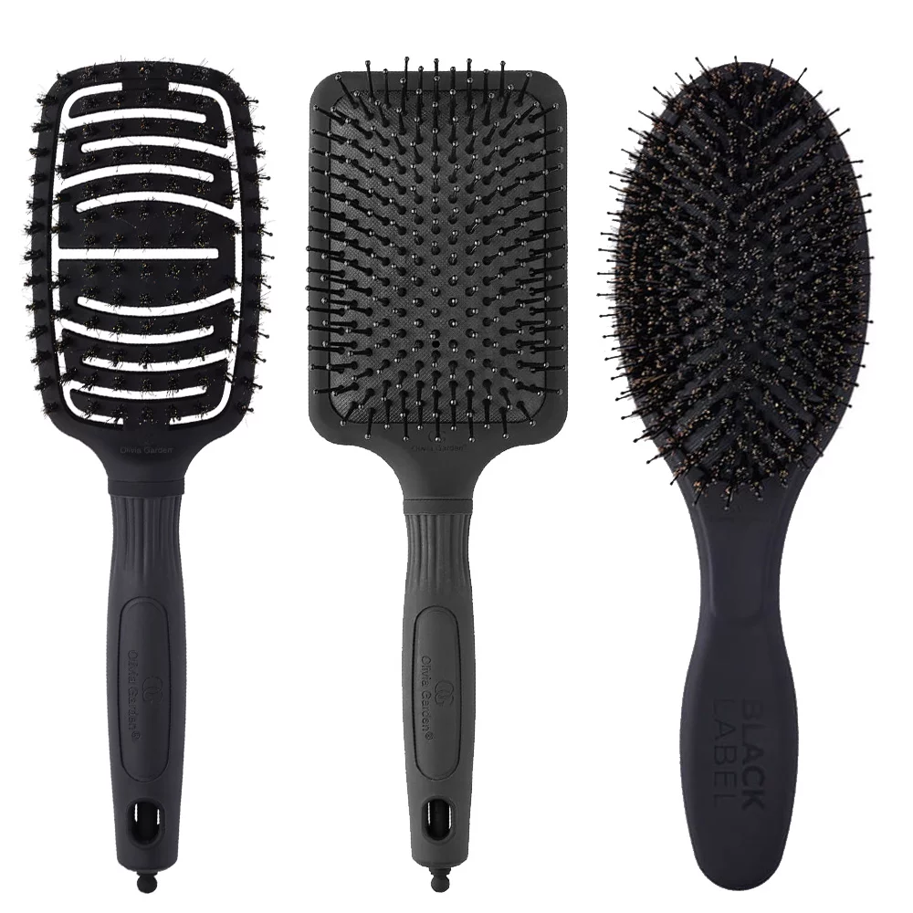 Olivia Garden Zestaw Szczotek Black Lable Supreme Flex Paddle