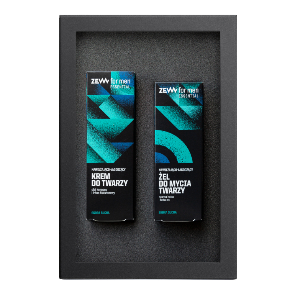 ZEW for Men Zestaw Nawilżająco-Łagodzący Krem do Twarzy + Żel do Mycia Twarzy