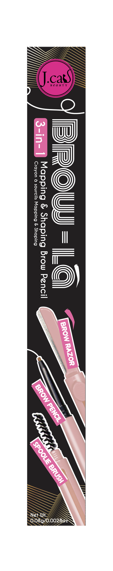 J.Cat Beauty Brow-La Kredka do Stylizacji Brwi 3w1 102 Warm Caramel