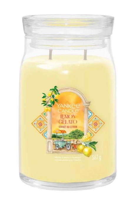 Yankee Candle Signature Świeca w Dużym Słoiku z Dwoma Knotami Lemon Gelato