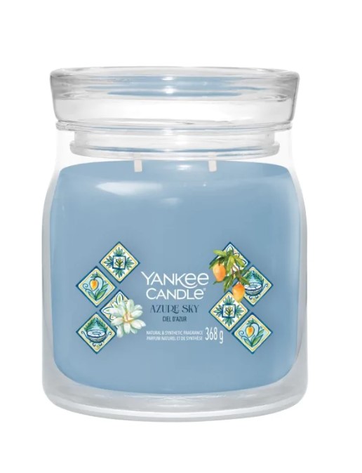 Yankee Candle Signature Świeca w Średnim Słoiku z Dwoma Knotami Azure Sky