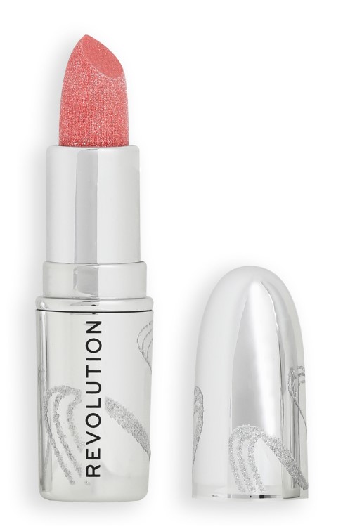 Makeup Revolution Metallic Muse Glitter Pomadka do Ust Baby Pink