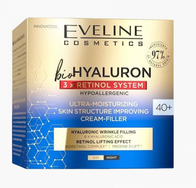 Eveline BioHyaluron Ultra Nawilżający Krem-Filler Poprawiający Strukturę Skóry 40+ 50ml