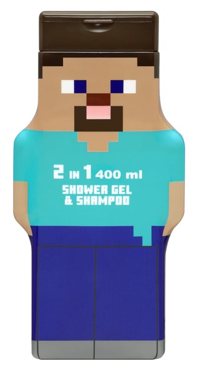 Air-Val Minecraft Steve Żel do Kąpieli i Szampon dla Dzieci 400ml