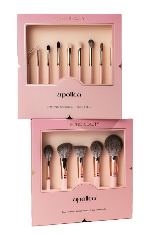 Boho Beauty x Apollca Zestaw 14 Pędzli do Makijażu Twarzy i Oczu