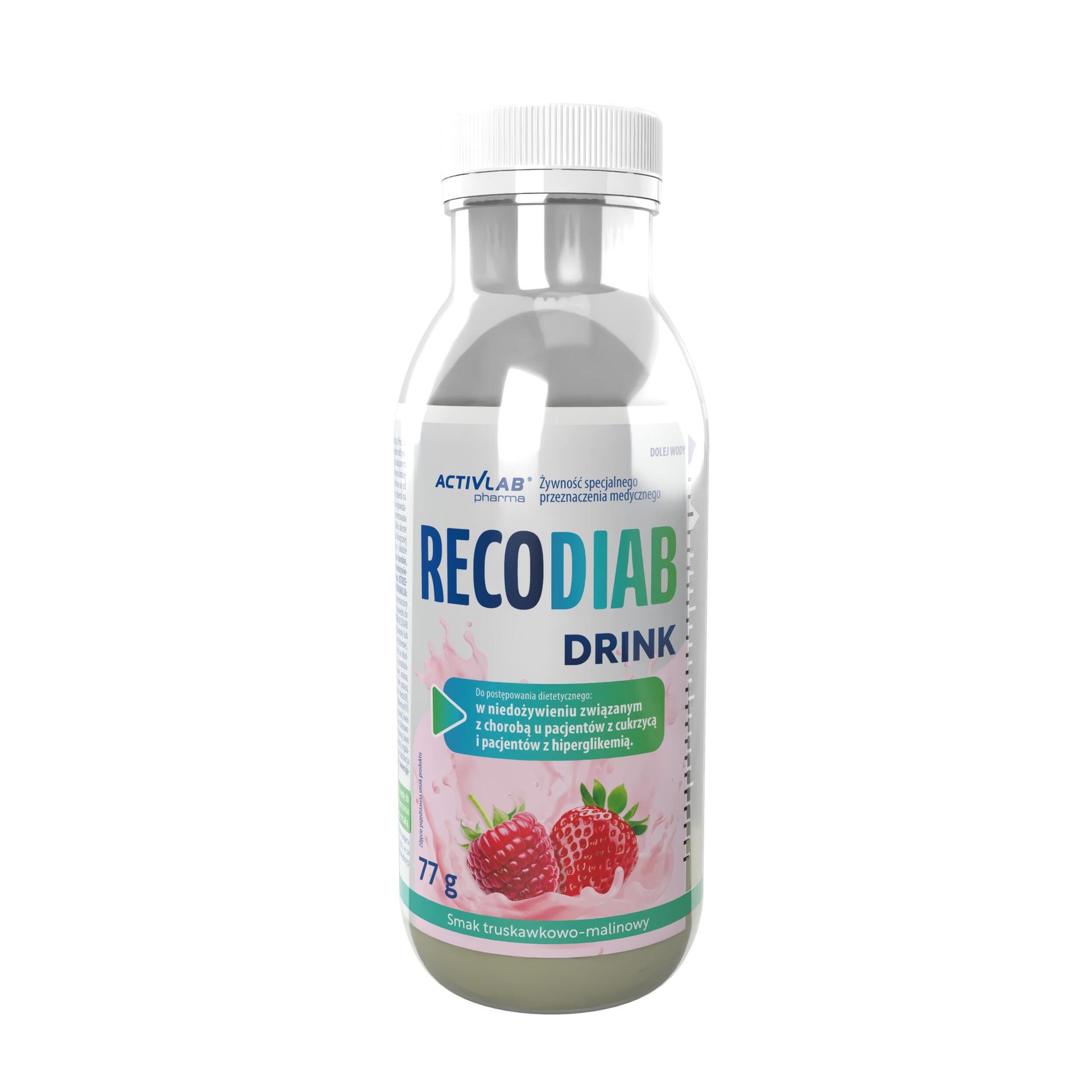 ActivLab Pharma Recodiab Drink, preparat odżywczy, smak truskawkowo-malinowy, 77 g
