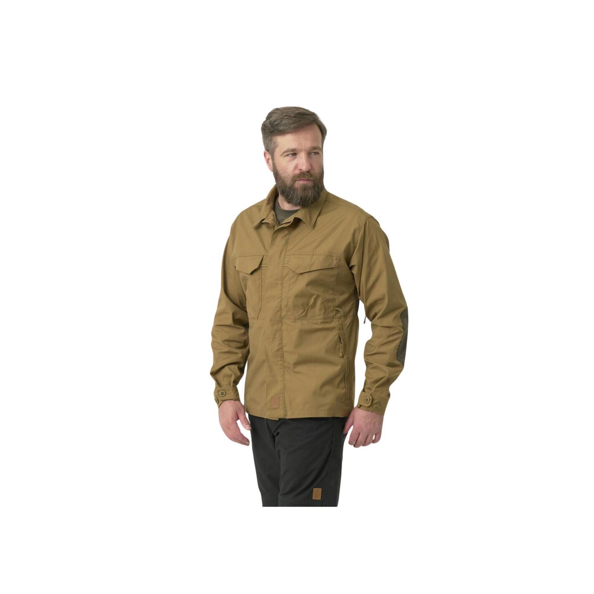 Helikon tex Koszula Woodsman - DuraCanvas - Coyote/Tajga Green A - S/Regular (KO-WDN-DC-1109A-B03) HE.KO-WDN-DC-1109A-B03