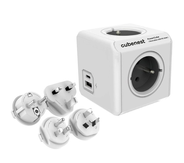 Cubenest PowerCube Rewirable USB A+C PC620 PD 20W Szary