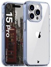 Bizon Etui Case Halo do iPhone 15 Pro, przezroczysto-niebieskie