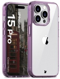 Bizon Etui Case Halo do iPhone 15 Pro, przezroczysto-fioletowe