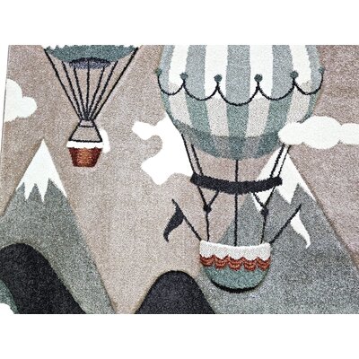 Dywan wewnętrzny MULTIDECOR Bond balony 120 x 170cm Beżowo-zielony