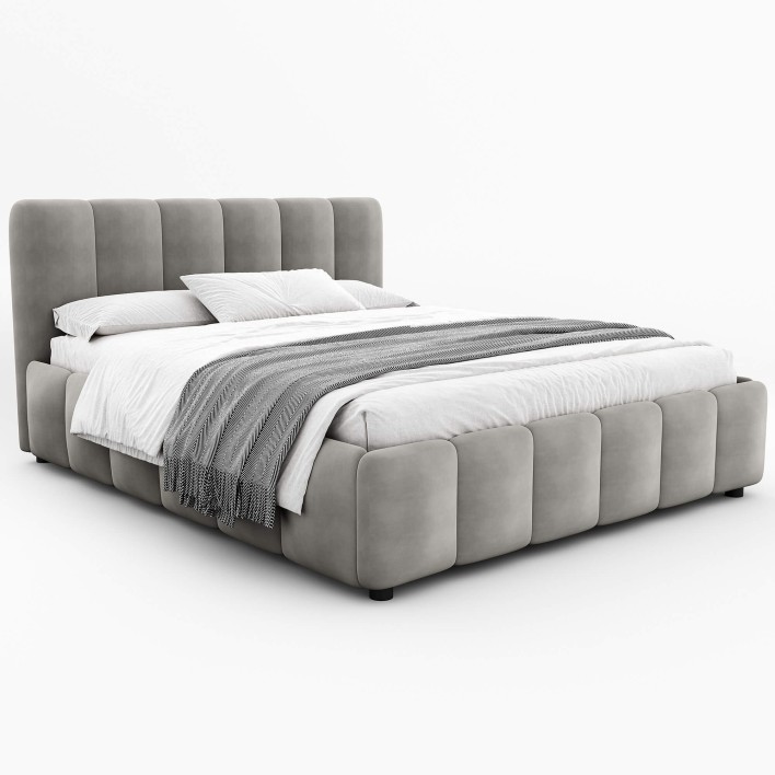 Łóżko tapicerowane 4578G 160x200 Welur Szary #15