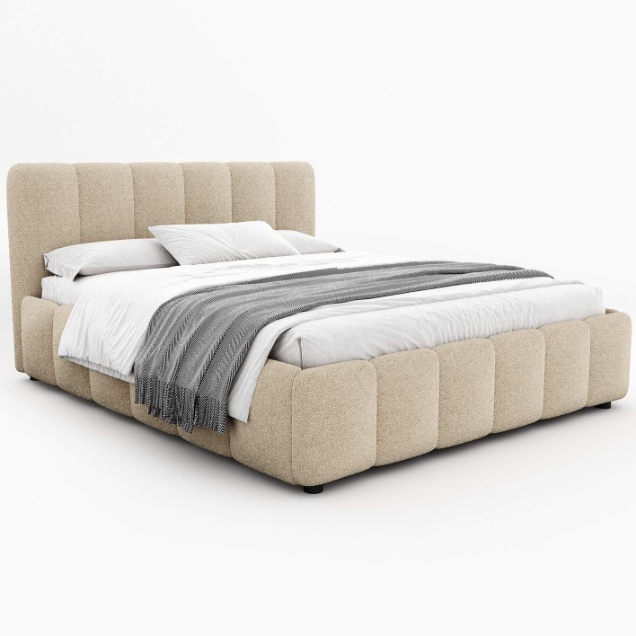 Łóżko tapicerowane 4578G 160x200 Boucle Beż #8