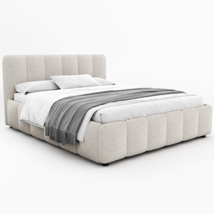 Łóżko tapicerowane 4578G 180x200 Boucle Biały #6