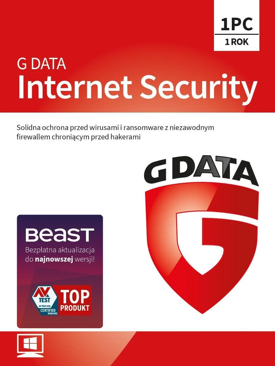 Kod aktywacyjny G DATA Program antywirusowy Internet Security 1 PC rok