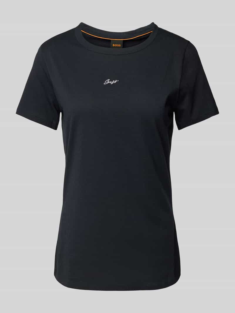 T-shirt z wyhaftowanym logo model ‘Elogo’