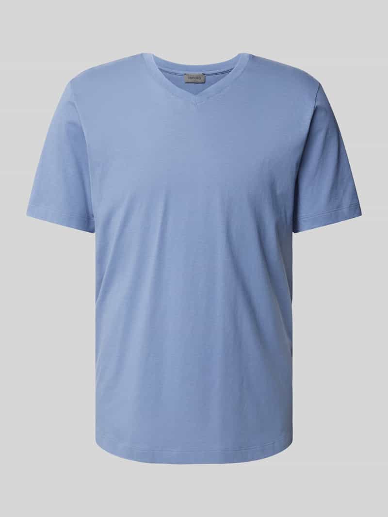 T-shirt z dekoltem w serek