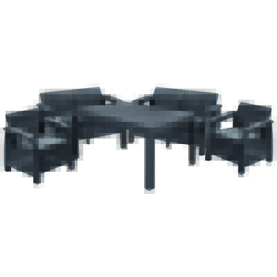 Komplet mebli ogrodowych Corfu 6 osobowy szary