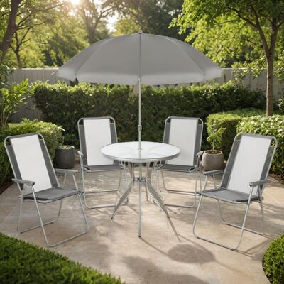 Zestaw mebli ogrodowych 4 osobowy szary