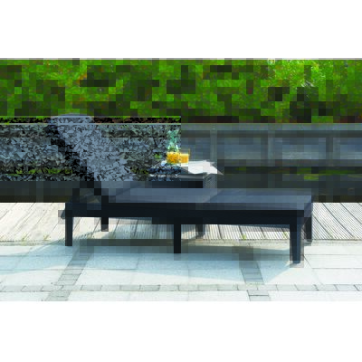 Leżak Jaipur z poduszką 58,2 x 187,5 x 29 cm grafitowy