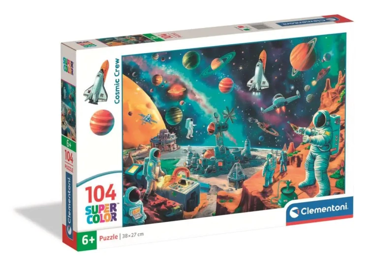 Puzzle 104 Super kolor Cosmic Crew 25036 - Clementoni