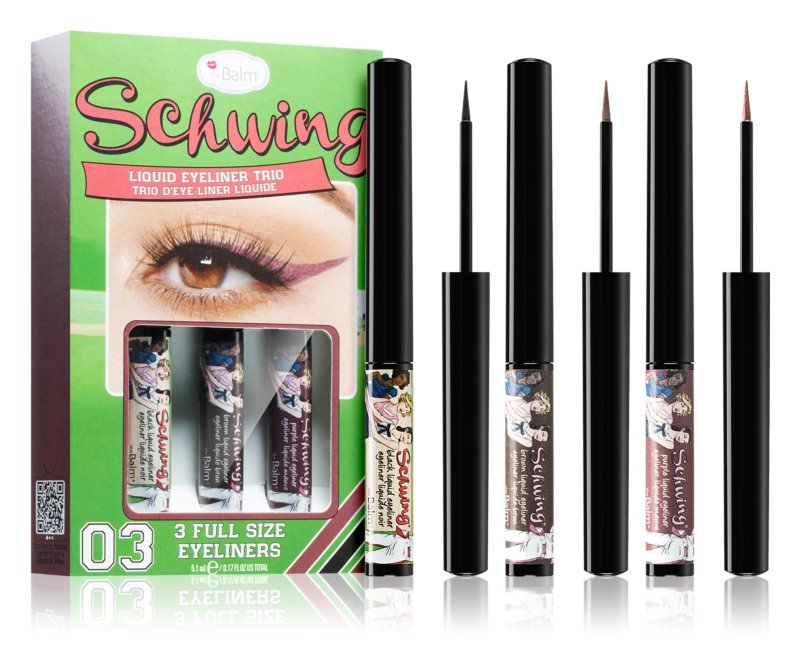 The Balm Schwing Liquid Eyeliner Trio zestaw eyelinerów w płynie 3x1.7ml
