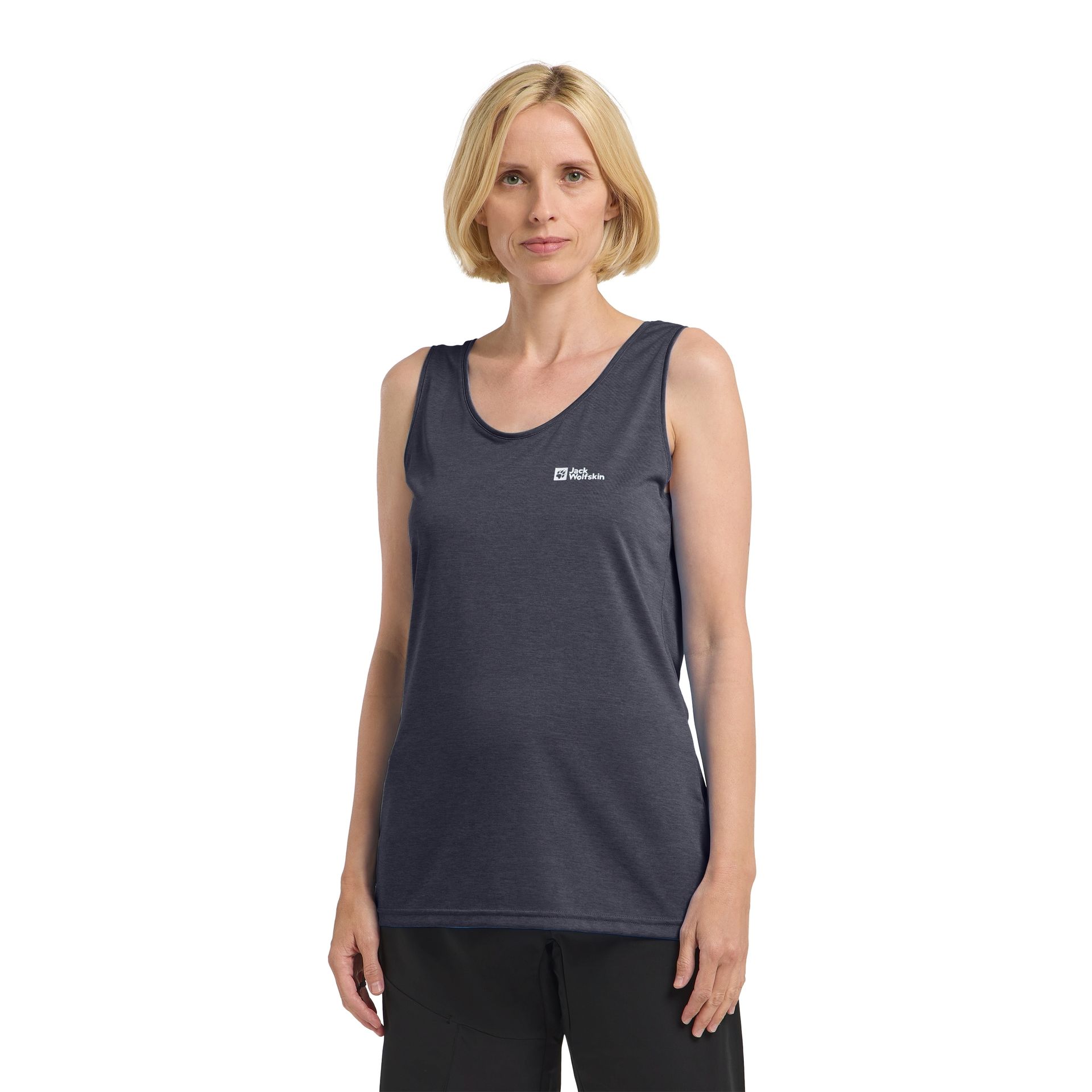 Damska koszulka bez rękawów Jack Wolfskin CROSSTRAIL TANK W Graphite - XS
