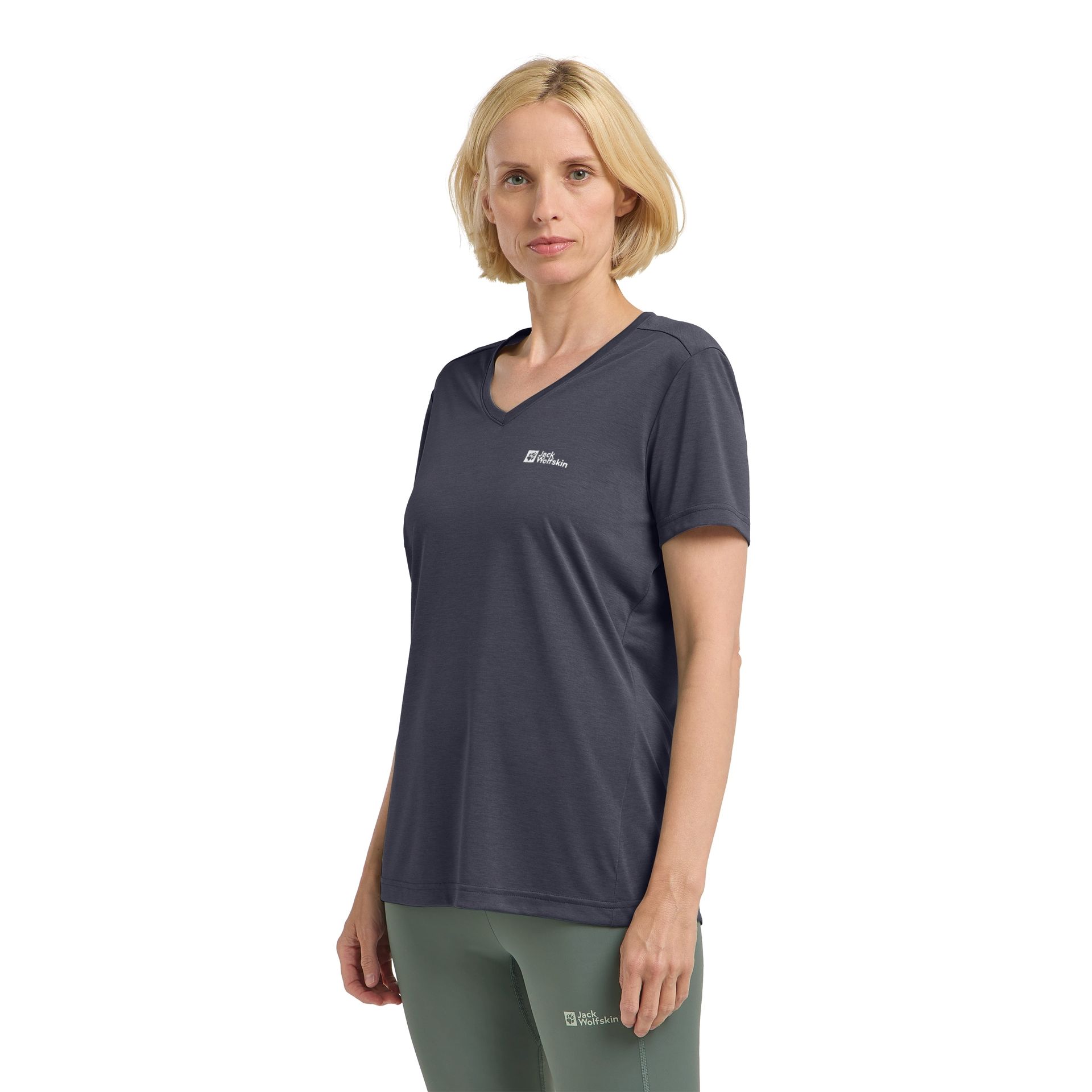 T-shirt damski Jack Wolfskin CROSSTRAIL T WOMEN Graphite / Cool Grey - XS