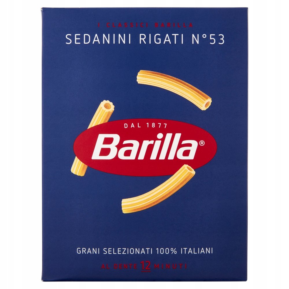 Makaron Sedanini Rigati n.53 500g Barilla włoski z pszenicy durum semolina