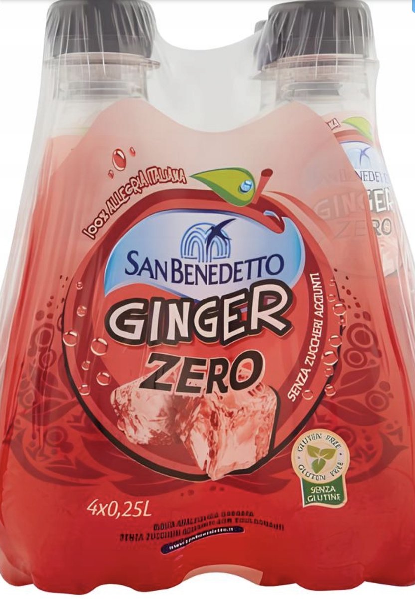 Napój gazowany Ginger Zero 4x250ml - San Benedetto lemoniada bez cukru