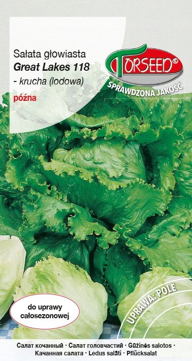 Nasiona Sałata głow krucha (do upr.w tunelu i w polu) Great Lakes 118 0,5g - Torseed