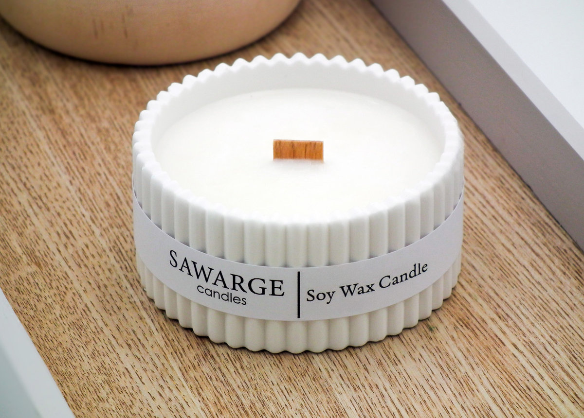 Świeca Sojowa Dekoracyjna Biała Bezzapachowa 100G/Sawargecandles