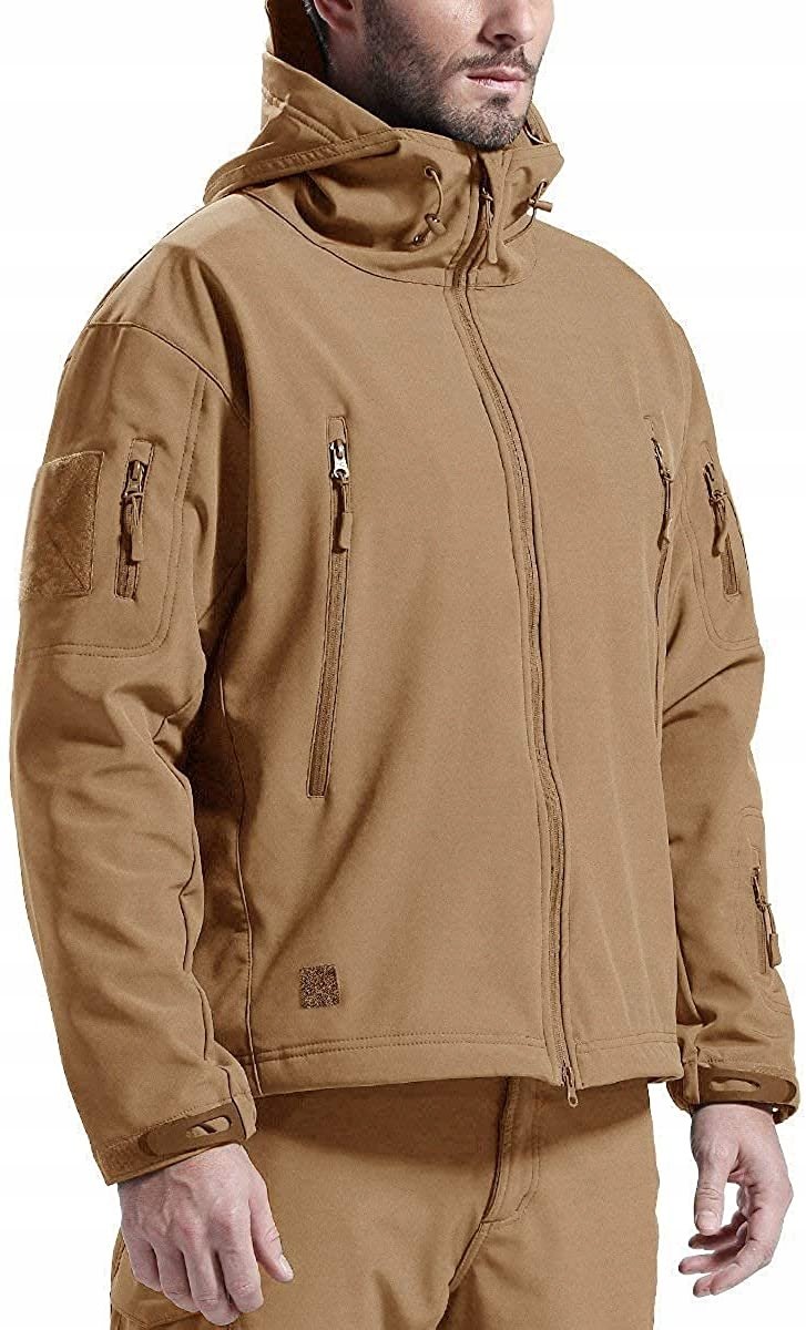 FREE SOLDIER KURTKA MĘSKA CIEMNO BEŻOWA SOFTSHELL ROZMIAR S OCIEPLANA