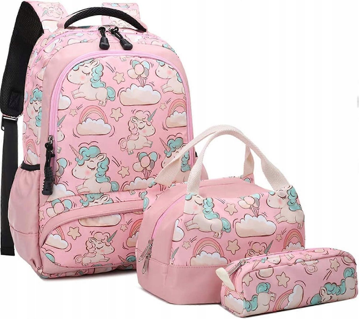 PLECAK SZKOLNY DZIECIĘCY ZESTAW 3 W 1 PIÓRNIK TORBA TERMICZNA NA LUNCH