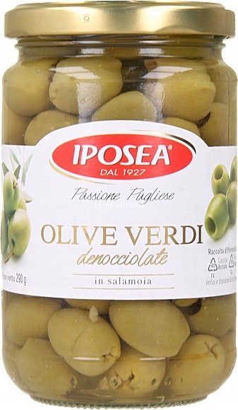 Zielone oliwki bez pestki 290g - Iposea włoskie drylowane