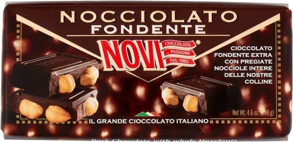 Czekolada duża gorzka włoska z orzechami Nocciolato Fondente 130g - Novi