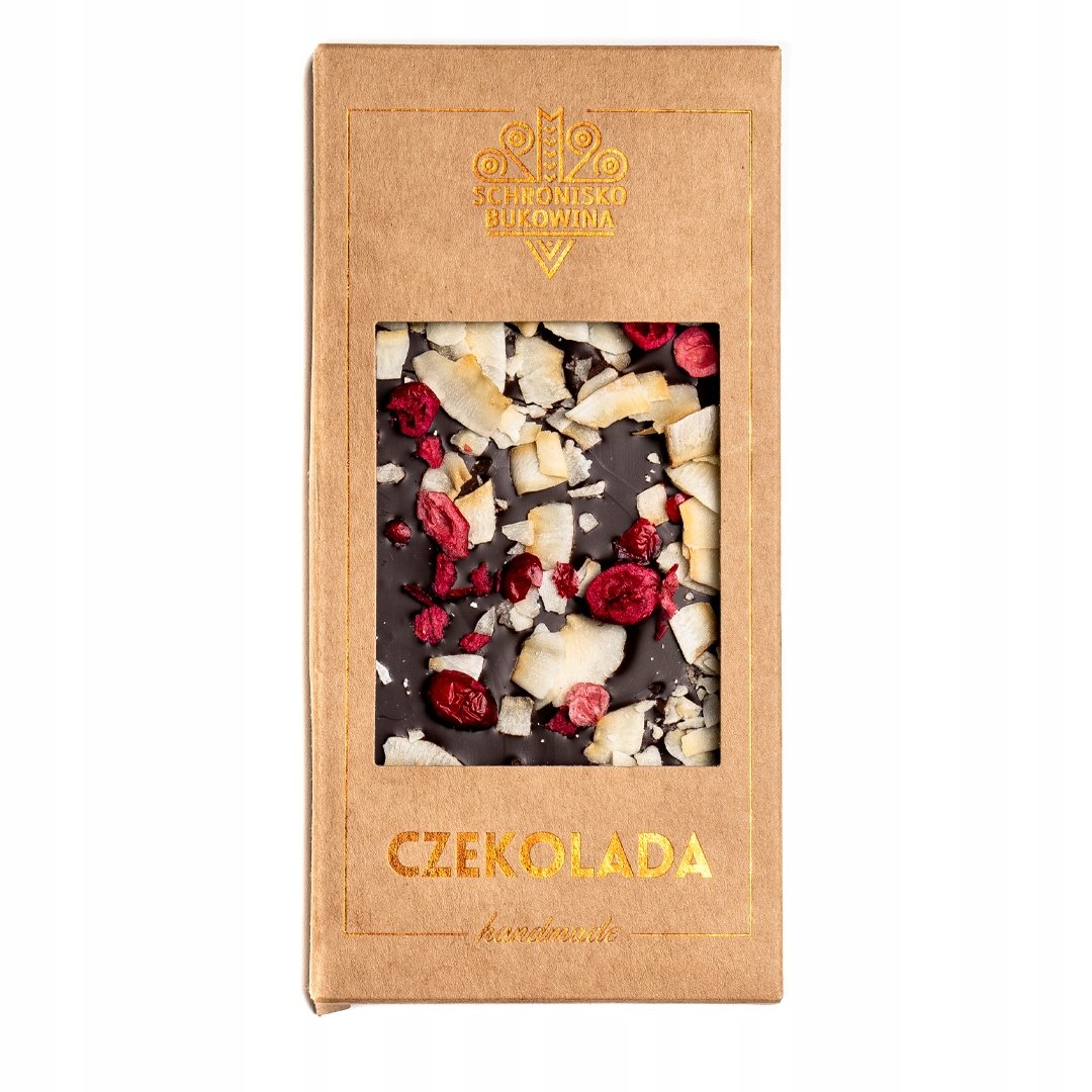 Czekolada Gorzka 100g z żurawiną i kokosem