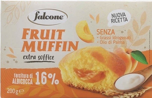 Babeczki z nadzieniem morelowym mufiny Fruit Albicocca 200g - Falcone