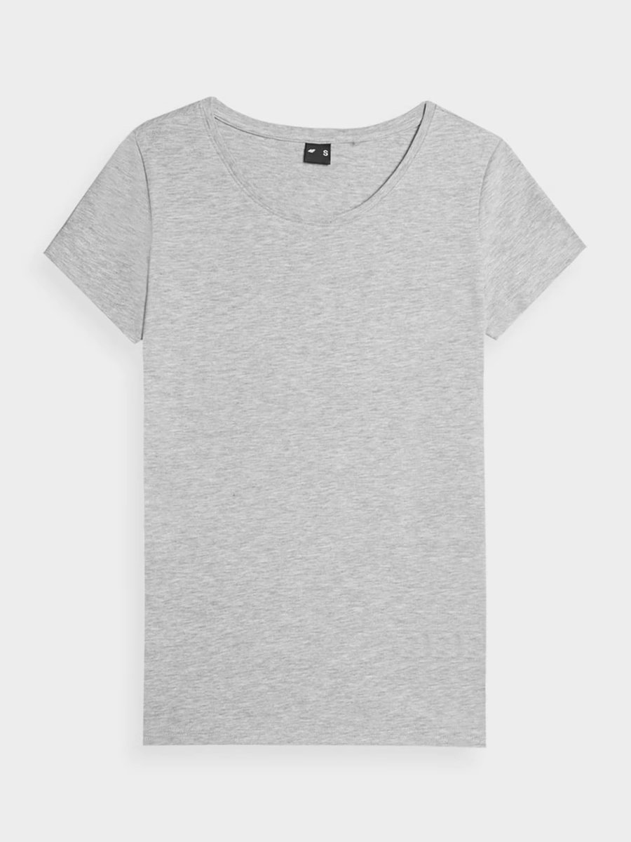 T-shirt regular gładki damski 4f 4fmm00ttshf731-27m szary